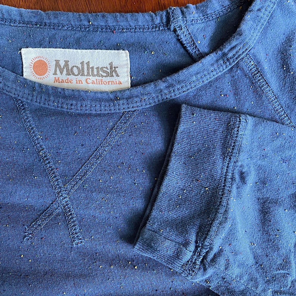 Mollusk Lightweight Blue Rainbow-Speckled Crew